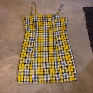 Like new yellow plaid mini dress